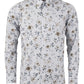 Relco Mens Limited Edition Light Grey Floral Print Button Down Shirt