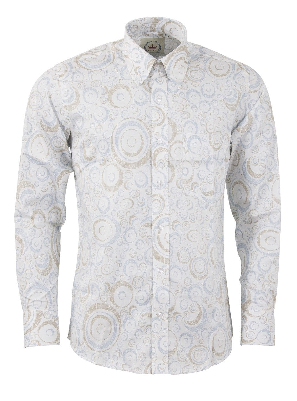 Relco Mens Limited Edition Retro Print Button Down Shirt