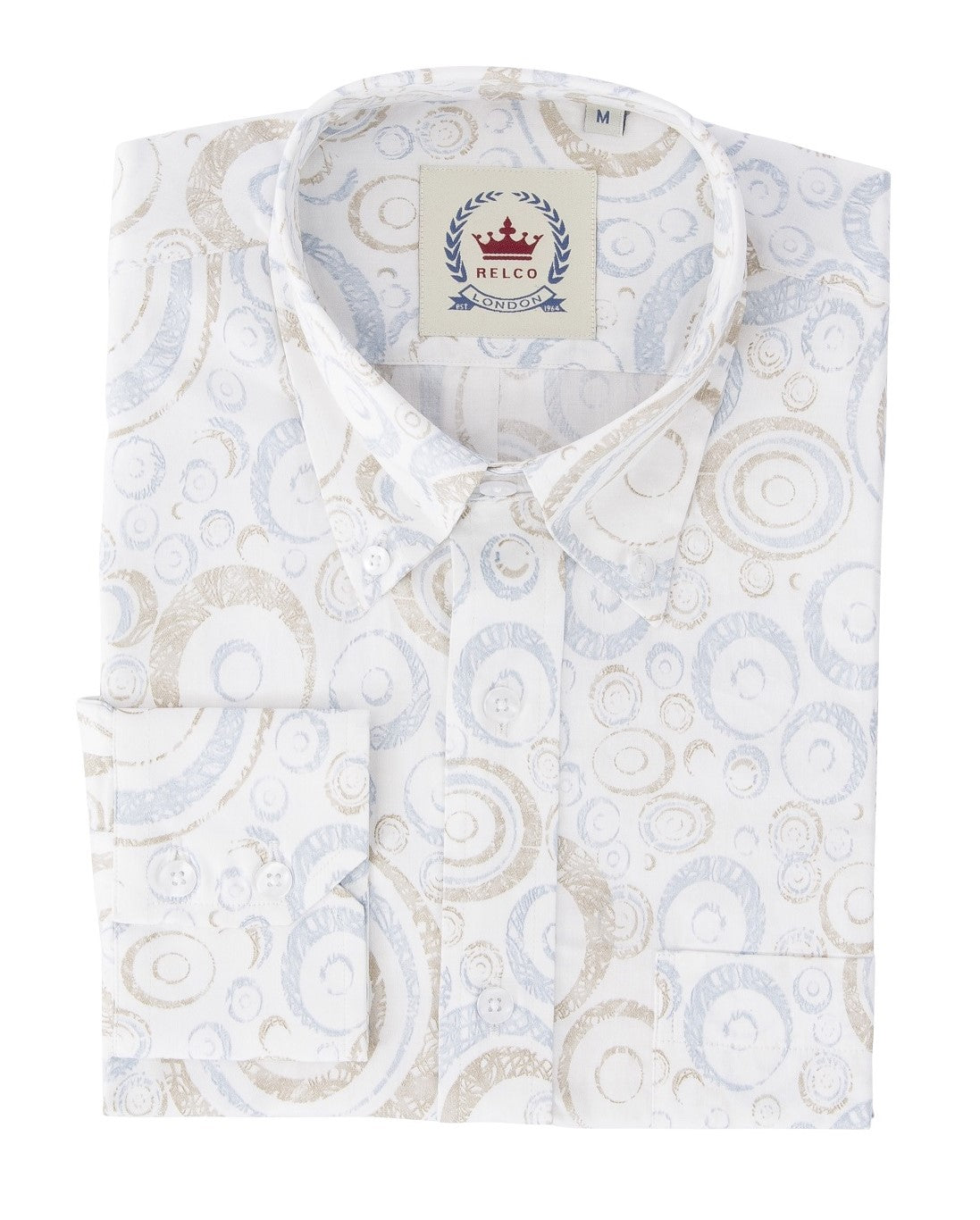 Relco Mens Limited Edition Retro Print Button Down Shirt