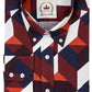 Camicia a maniche lunghe con stampa geometrica Relco da uomo bordeaux/rosso/bianco
