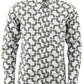 Relco Mens White/Blue/Grey Geometric  Print Long Sleeved Shirt