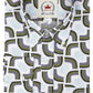 Camisa de manga larga con estampado geométrico blanco/azul/gris Relco para hombre