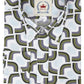 Relco Mens White/Blue/Grey Geometric  Print Long Sleeved Shirt