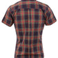 Relco Ladies Retro Navy Check Button Down Short Sleeved Shirts