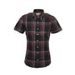 Relco Ladies Retro Black Check Limited Edition Button Down Short Sleeved Shirts
