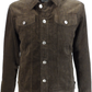 Mens 60s Retro Vintage Cord Western Brown Trucker Jacket