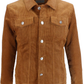 Mens 60s Retro Vintage Tan Cord Western Trucker Jacket