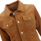 Mens 60s Retro Vintage Tan Cord Western Trucker Jacket