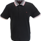 Merc Mens Black Tartan Trim Balam Polo Shirt