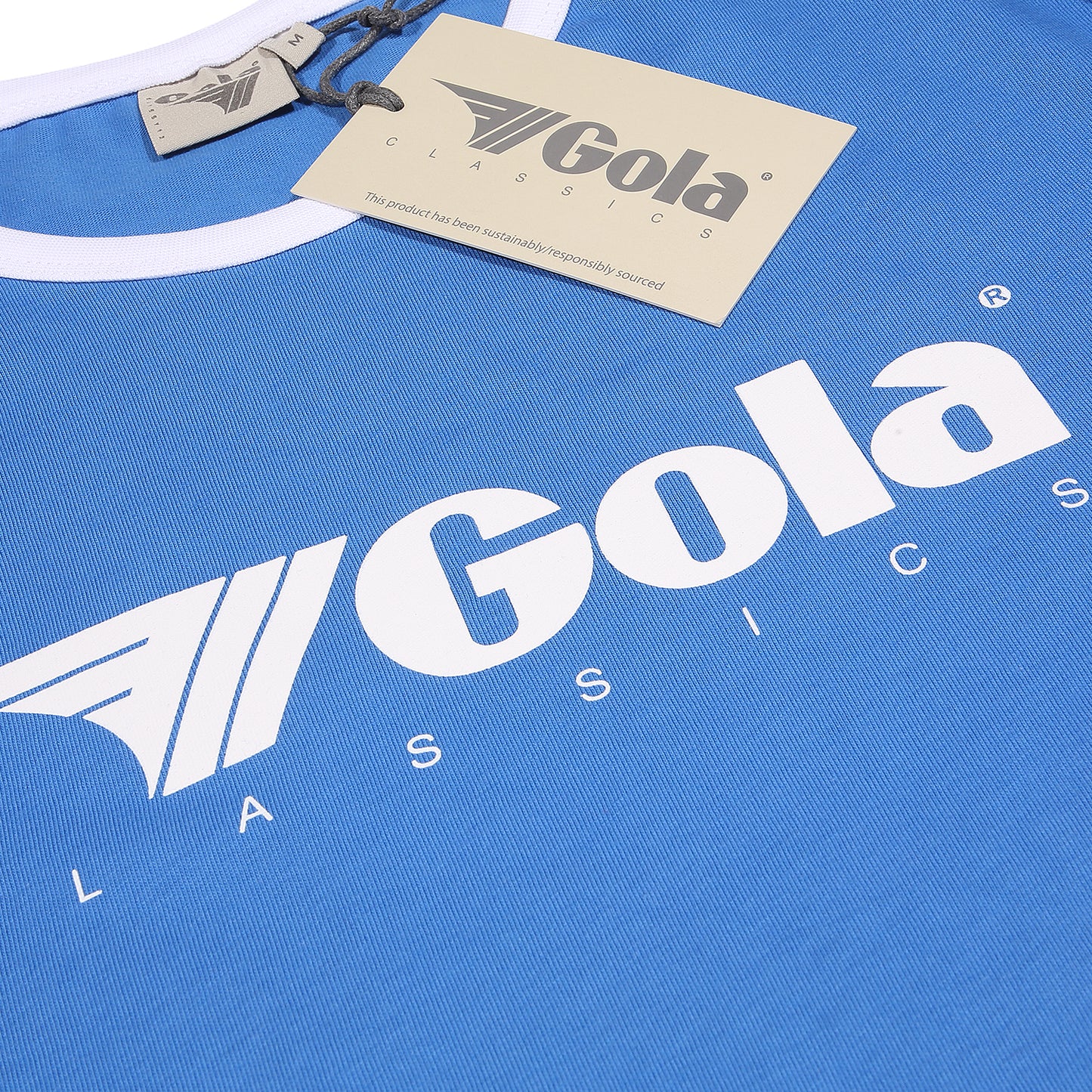 Gola Mens Blue/White Retro Ringer T Shirt