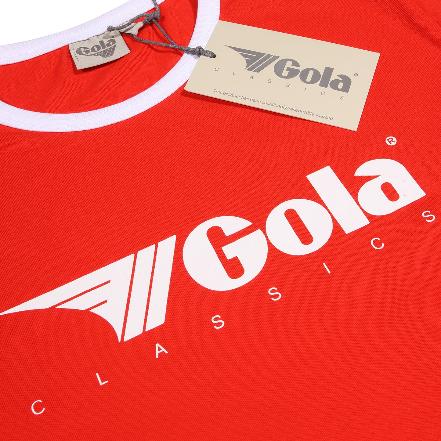 Gola Mens Red/White Retro Ringer T Shirt
