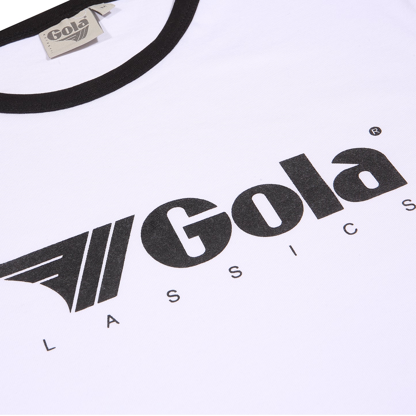 Gola Mens White/Black Retro Ringer T Shirt