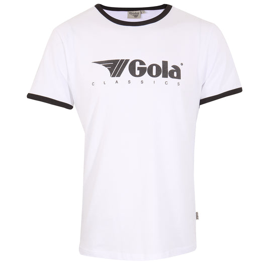 Gola Mens White/Black Retro Ringer T Shirt