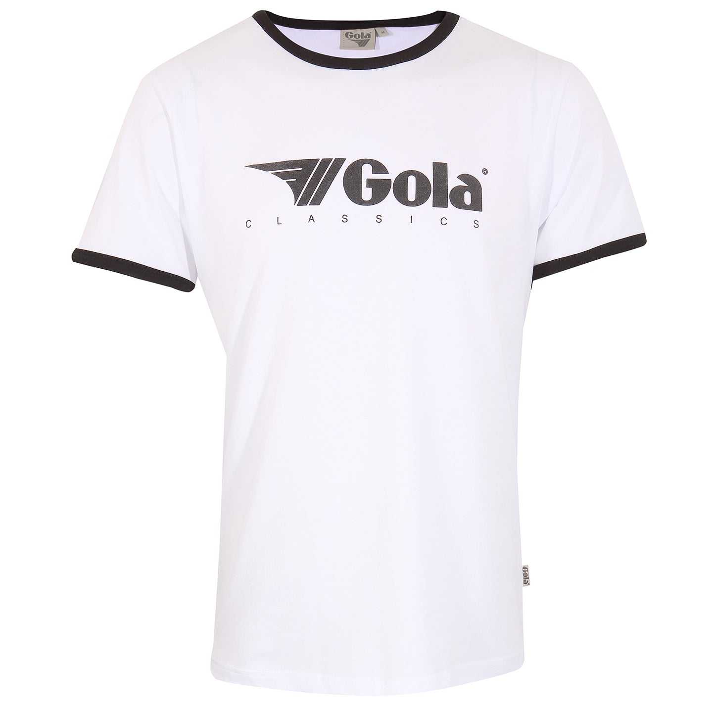 Gola Mens White/Black Retro Ringer T Shirt