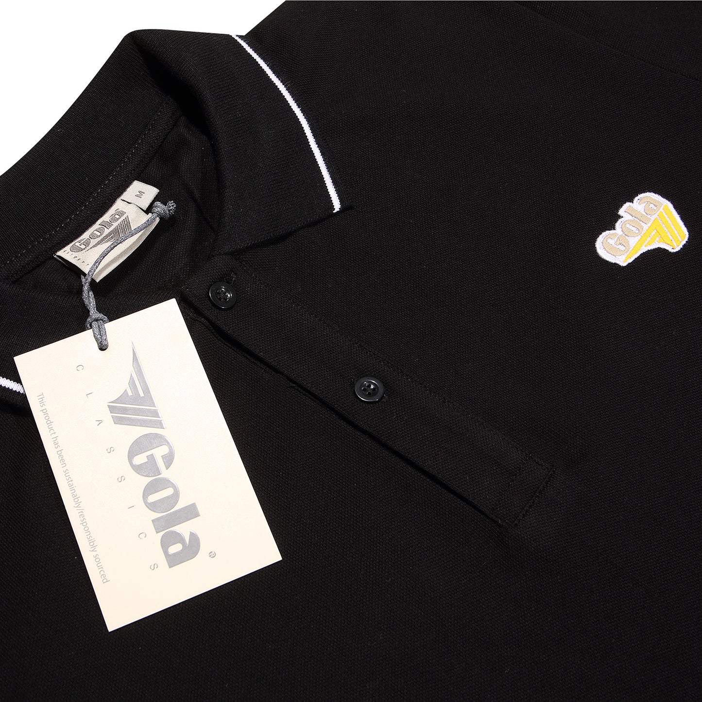 Gola Men's Black 100% Cotton Polo Shirt
