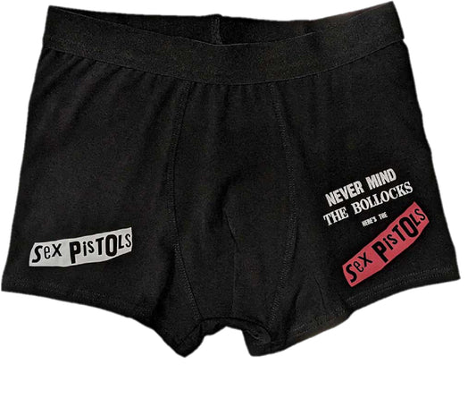 Mens Black Sex Pistols 1 Pair Pack of Boxer Shorts