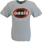 Mens Official Licensed Oasis Blue Definitely Maybe Union Jack Oval T Shirt