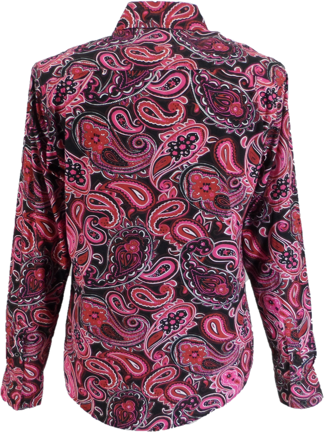 Mazeys Mens Retro Black Multi Paisley Shirt