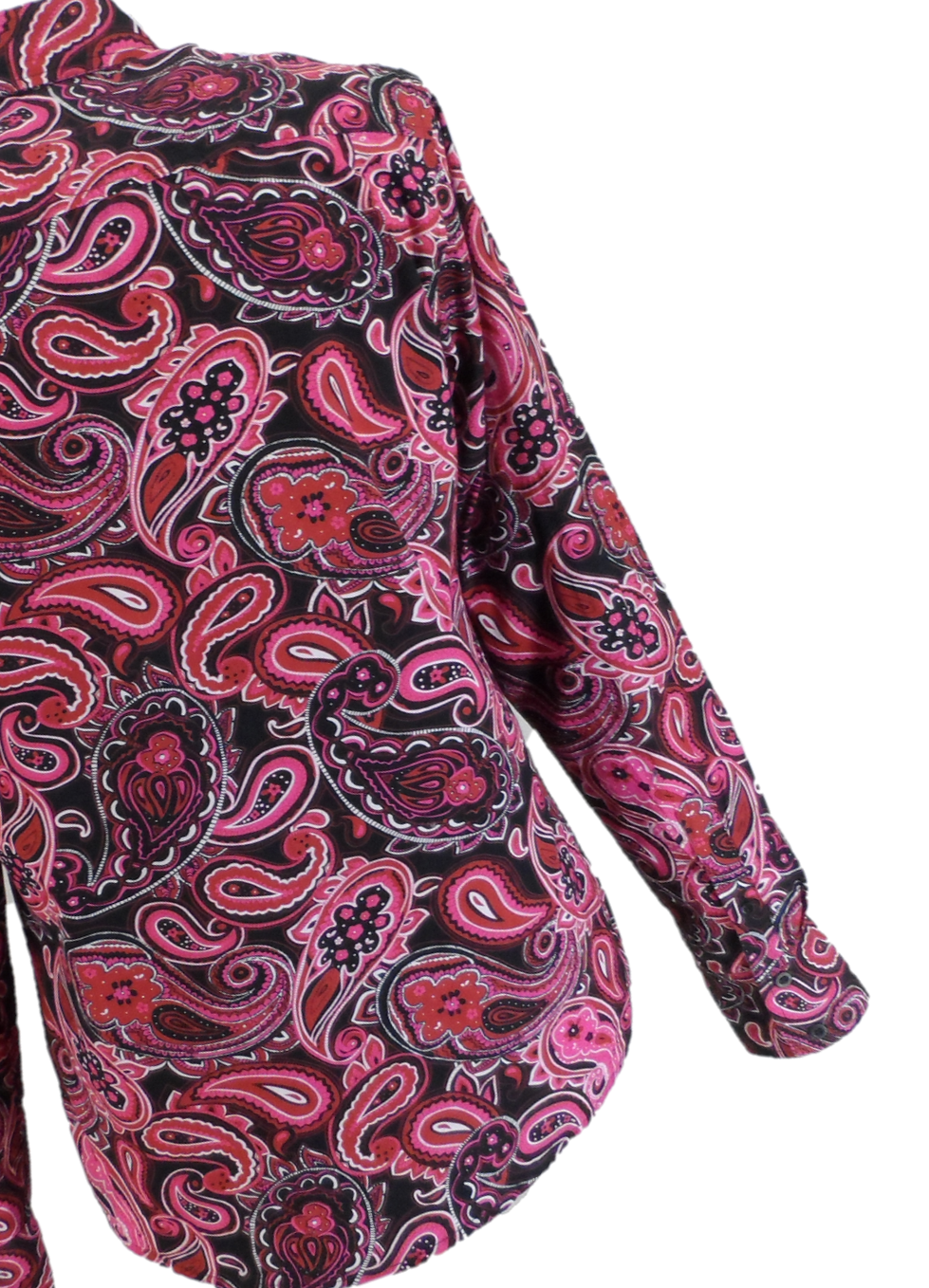 Mazeys Mens Retro Black Multi Paisley Shirt