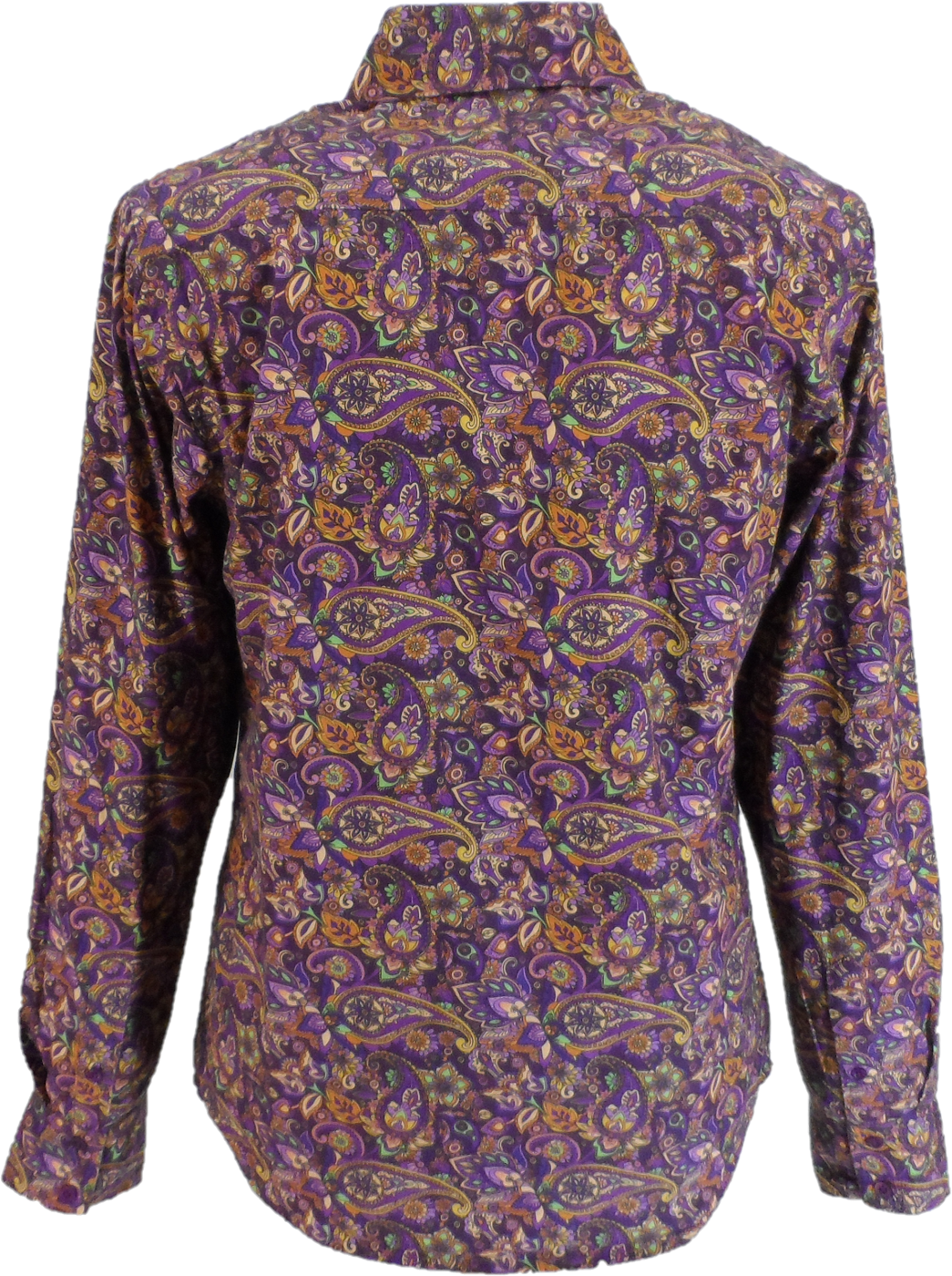 Mazeys Mens Retro Purple Paisley Shirt