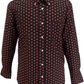 Mazeys Mens Black and Red Retro Mod Polka Dot 100% Cotton Shirts…