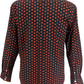 Mazeys Herren-Hemden aus 100 % Baumwolle, Schwarz und Rot, Retro-Mod, gepunktet,…