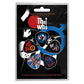 Packaged set of 'The Who' guitar picks with brand logo on a black background