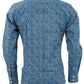 Camisas Relco paisley azul 100% algodón manga larga con botones