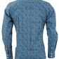 Relco Blue Paisley 100% Cotton Long Sleeved Button Down Shirts