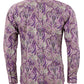 Camicie Relco viola con motivo cachemire 100% cotone a maniche lunghe