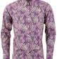Relco lilla paisley 100% bomuld langærmede button down skjorter
