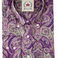 Camisas con botones de manga larga 100% algodón paisley morado Relco