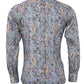 Relco Light Blue Multi Paisley Long Sleeved Retro Mod Button Down Shirt