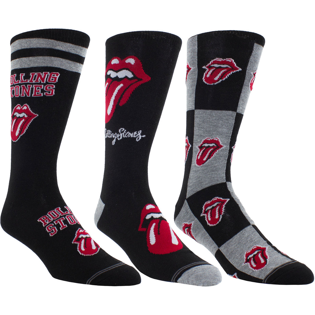 Mens Officially Licensed Tin Of 3 Pairs of Rolling Stones Socks