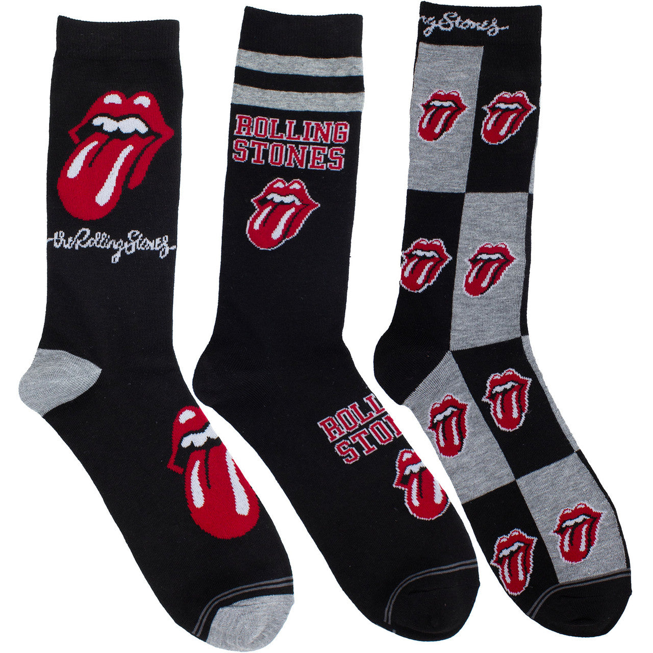 Mens Officially Licensed Tin Of 3 Pairs of Rolling Stones Socks