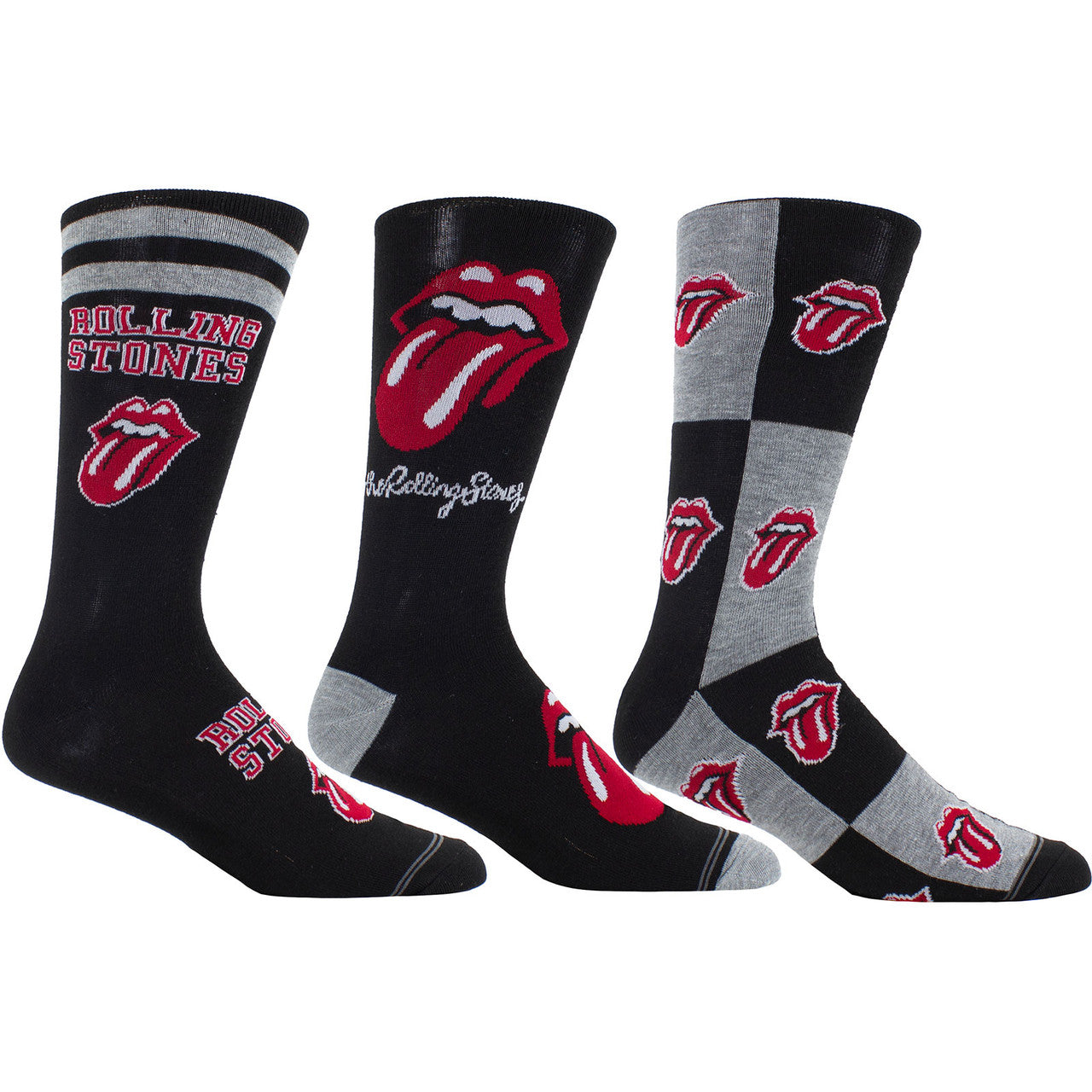 Mens Officially Licensed Tin Of 3 Pairs of Rolling Stones Socks
