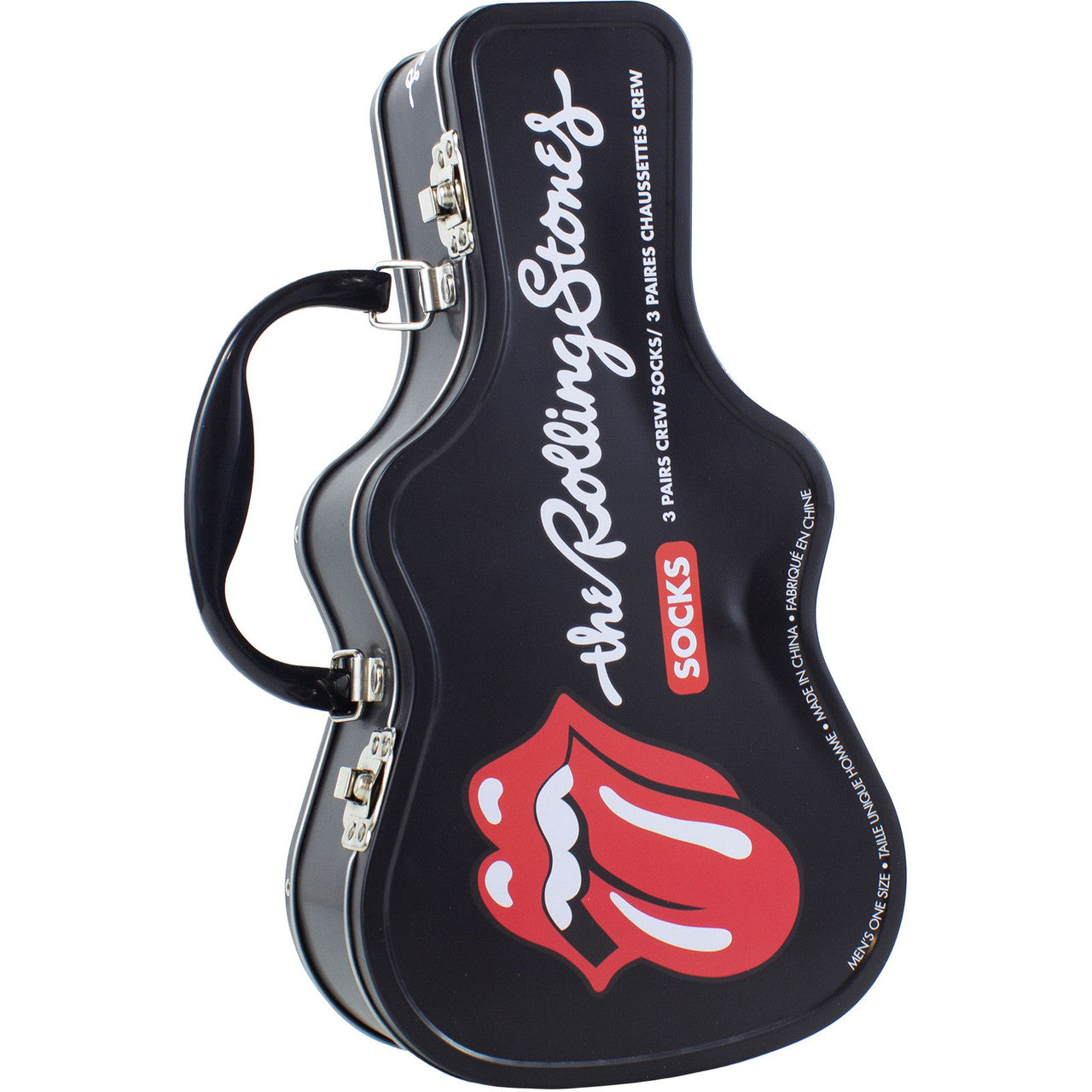 Mens Officially Licensed Tin Of 3 Pairs of Rolling Stones Socks