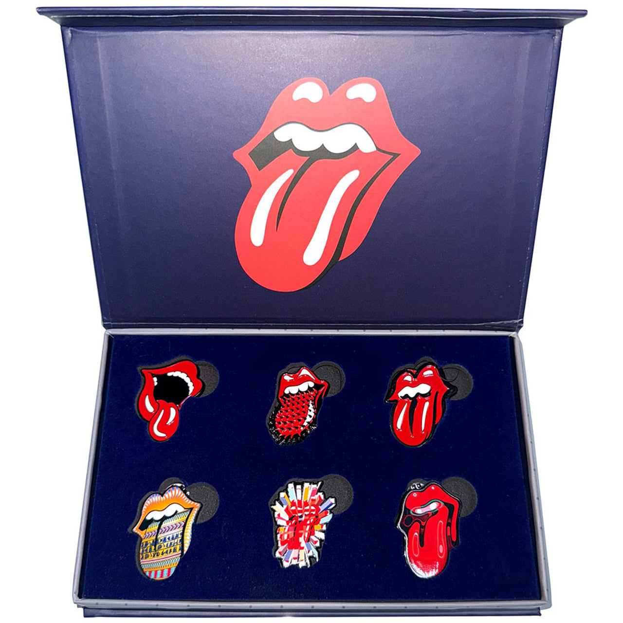 Official licensed Rolling Stones Metal Pin 6 Badge Set