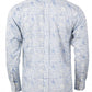 Relco Platinum Chemises boutonnées à fleurs blanches et bleues pour hommes