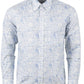 Relco Platinum Chemises boutonnées à fleurs blanches et bleues pour hommes