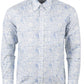 Relco platinum camisas con botones florales blancos y azules para hombre