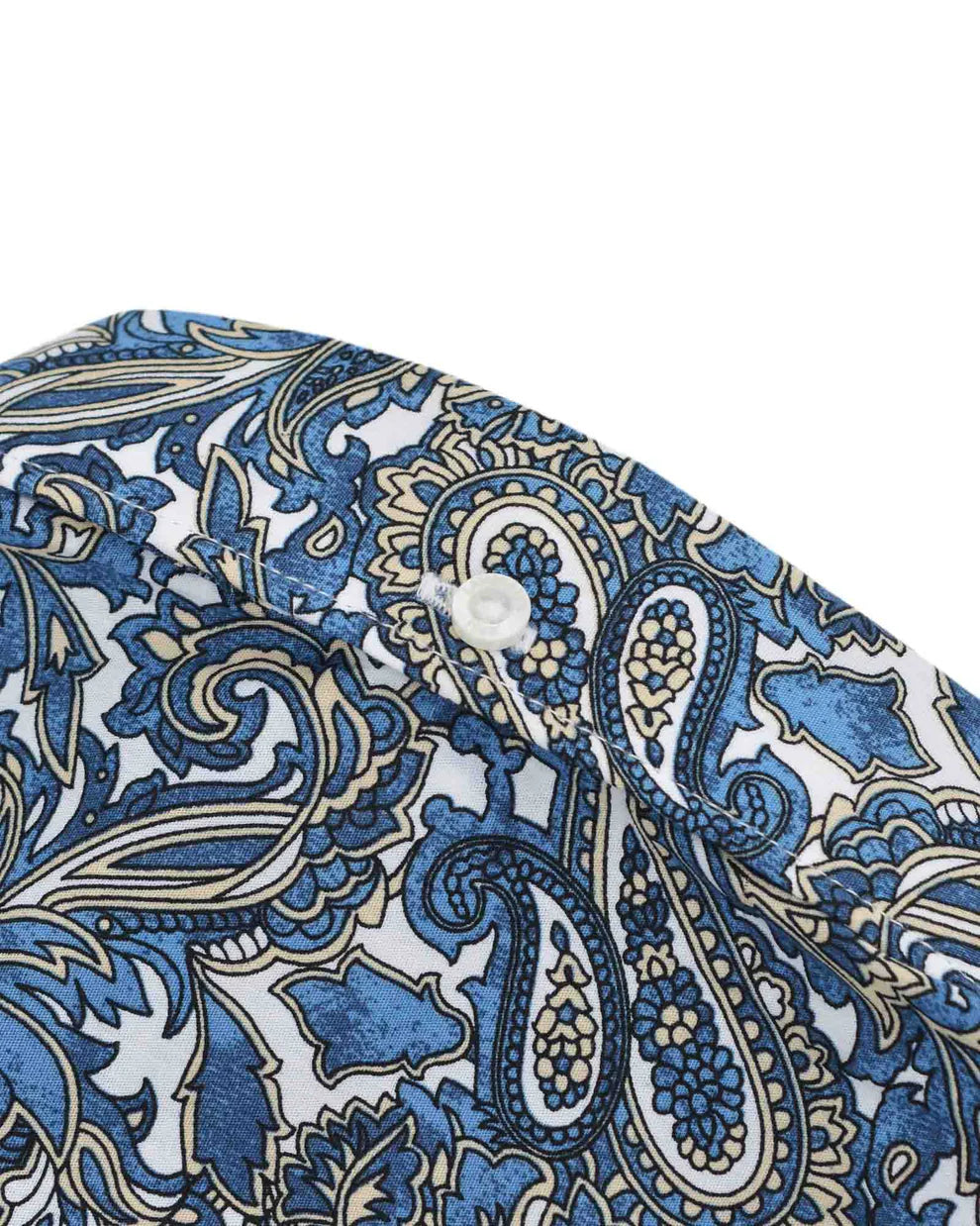 Lambretta Mens White Blue Paisley Short Sleeved Button Down Shirts