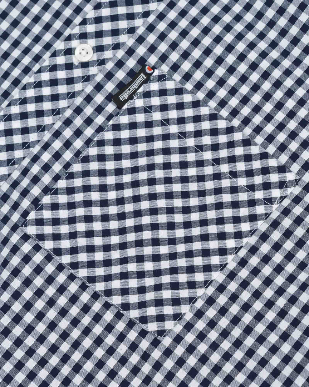 Lambretta Mens Navy/White Short Sleeved Button Down Shirts