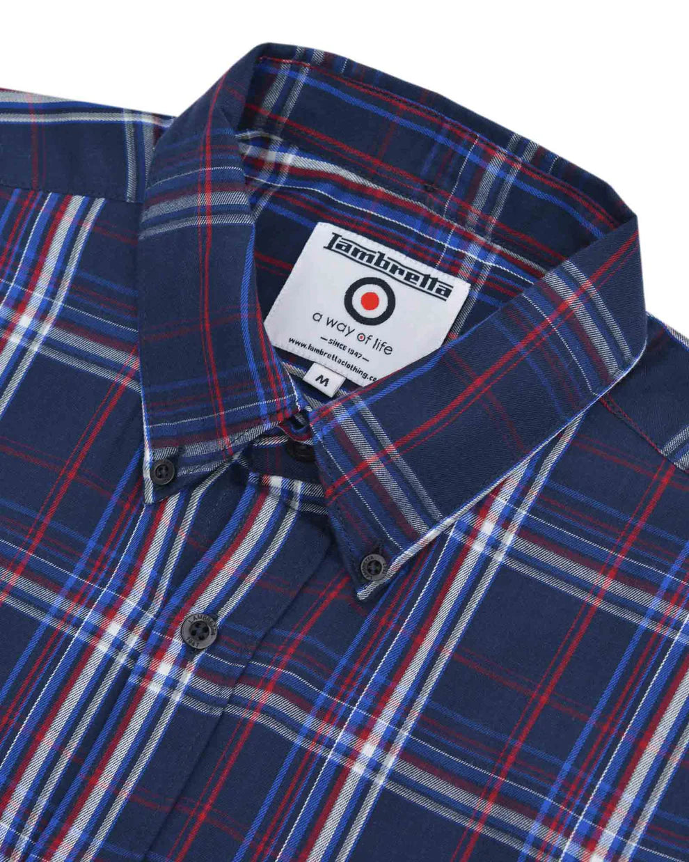 Lambretta Mens Navy/Blue/Red Button Down Shirts