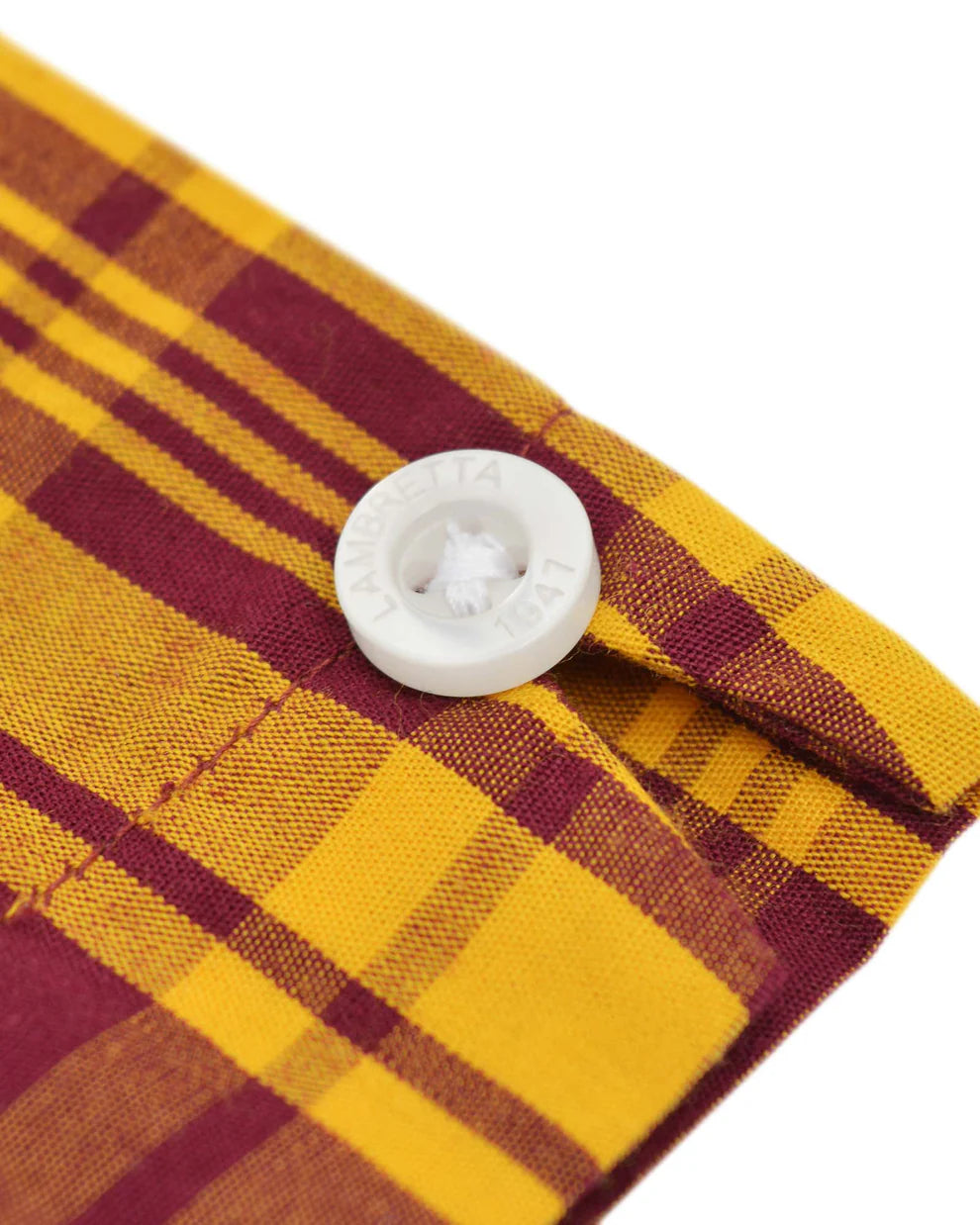 Lambretta Mens Burgundy/Gold Button Down Shirts