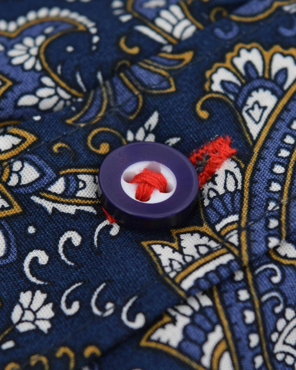 Lambretta Mens Navy Blue Paisley Short Sleeved Button Down Shirts