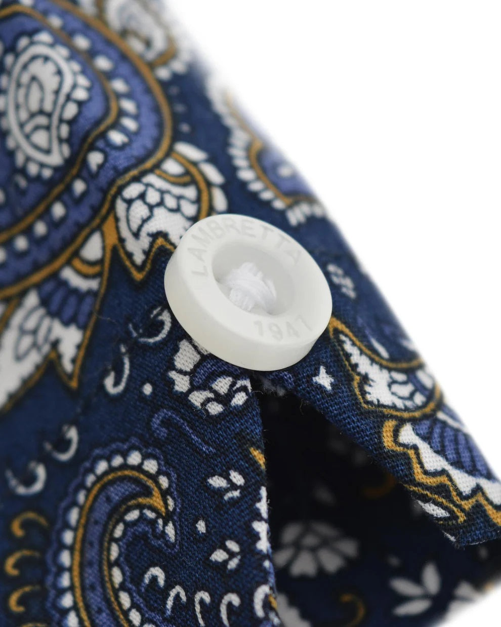 Lambretta Mens Navy Blue Paisley Short Sleeved Button Down Shirts