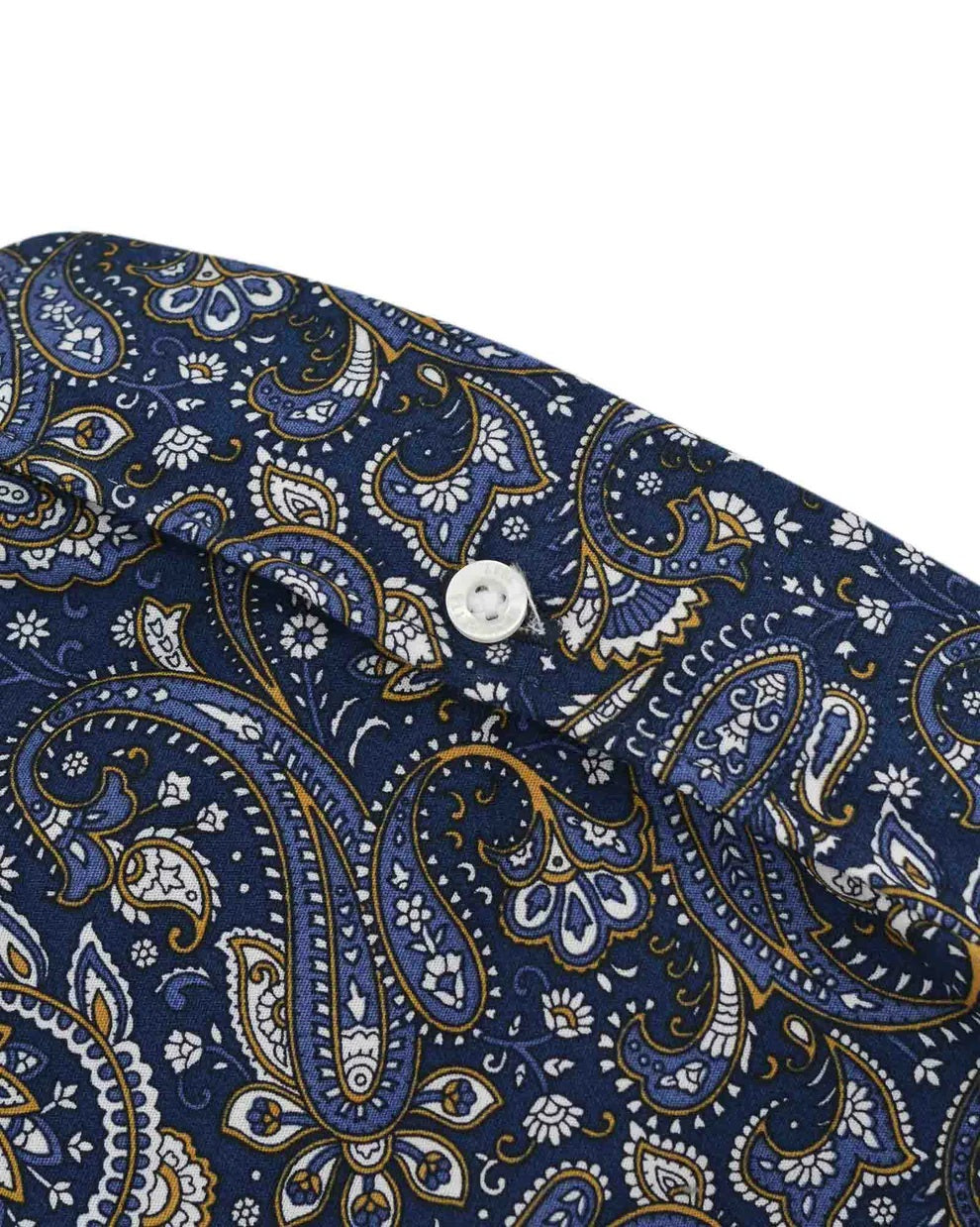 Lambretta Mens Navy Blue Paisley Short Sleeved Button Down Shirts