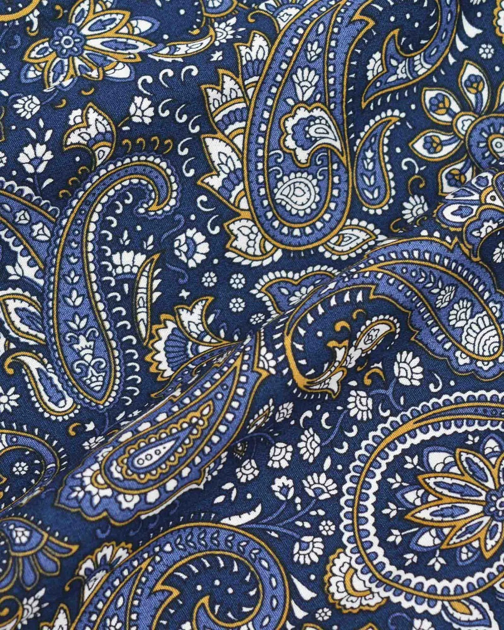 Lambretta Mens Navy Blue Paisley Short Sleeved Button Down Shirts