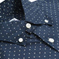 Lambretta Retro Button Down Navy/Blue Pindot Shirt